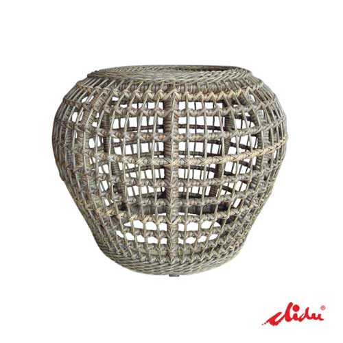 wicker side table round rattan weaving valencia