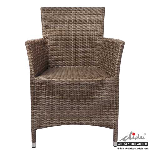 wicker synthetic rattan arm seat chair for outdoor lover