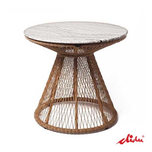 granite table on top wicker luxury outdoor furniture rome