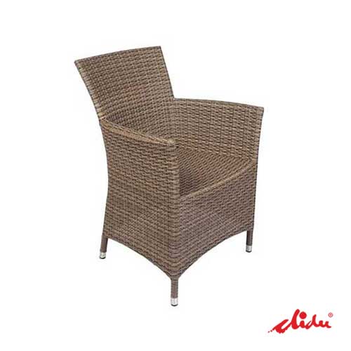 wicker synthetic rattan arm seat chair for outdoor lover