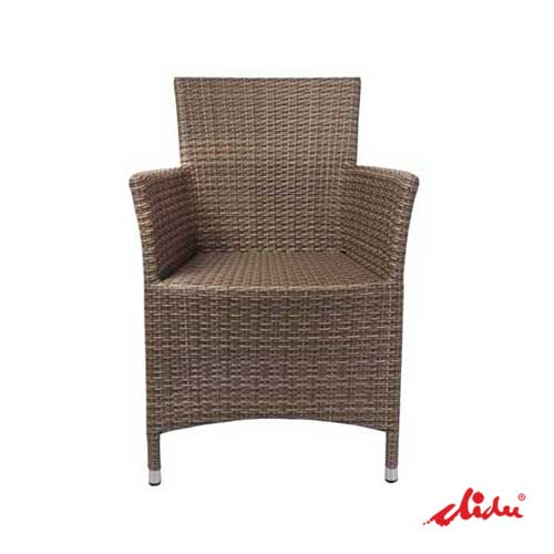 wicker synthetic rattan arm seat chair for outdoor lover