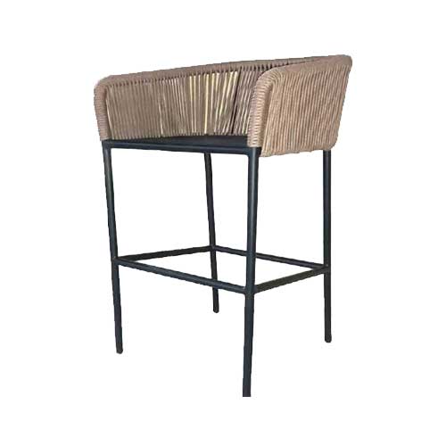 tall bar chair rope weaving seat for cafe & restaurant funston