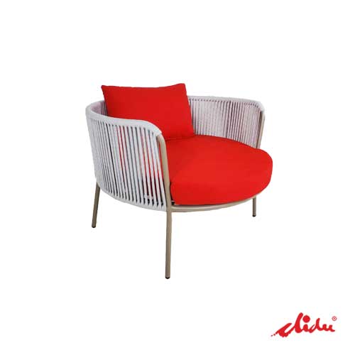 premium lounge chair wicker rope with cushion