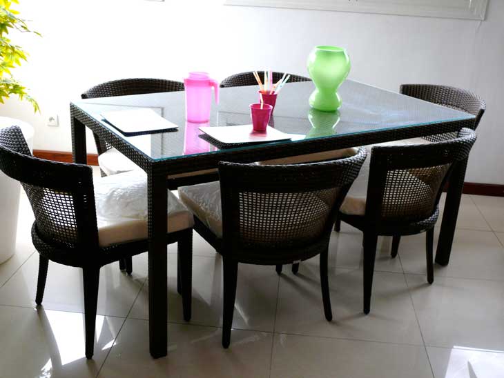 restaurant dining set with six chairs outdoor furniture factory and manufacturer didu indonesia