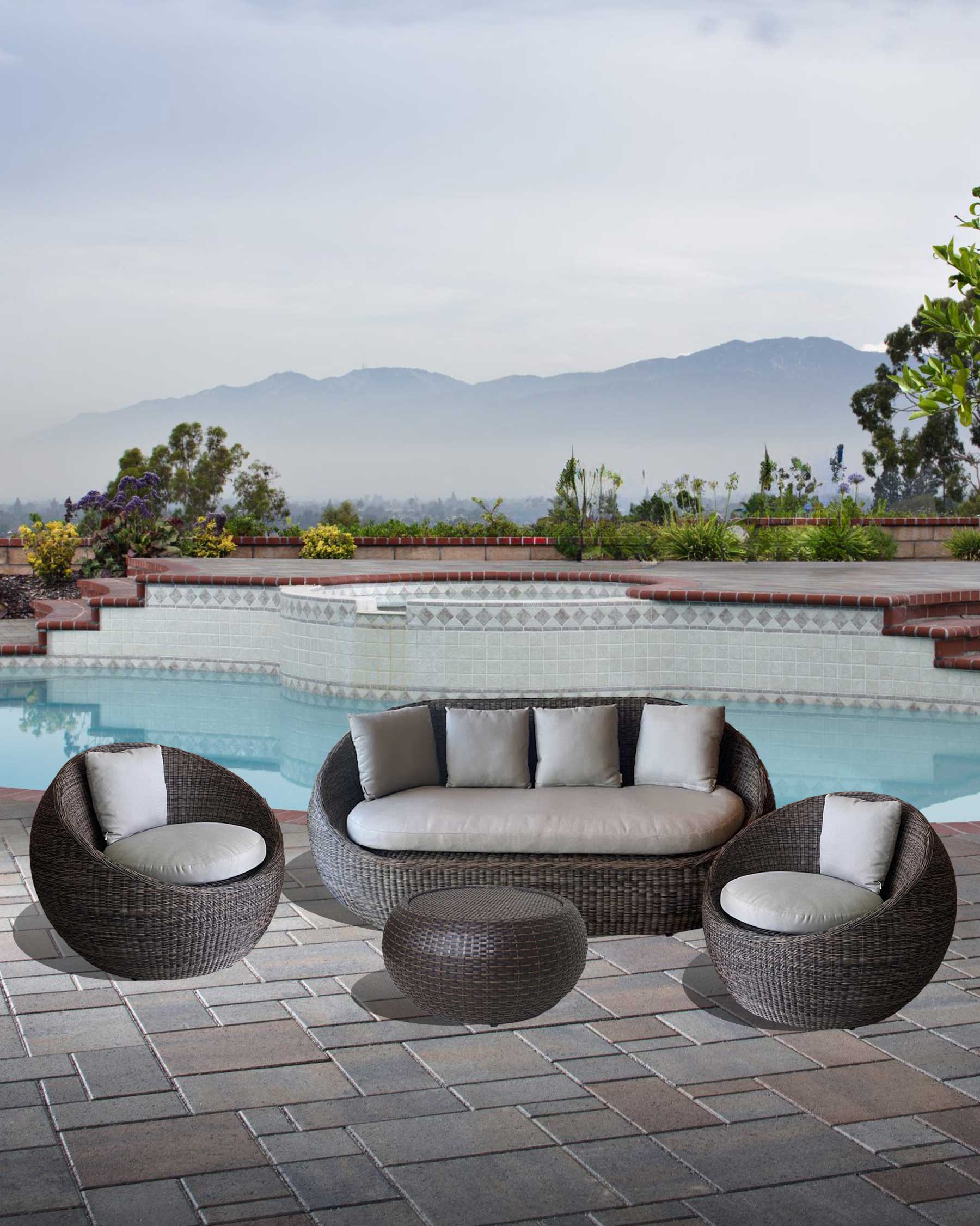 wicker sofa set for hotels lounge and backyards coco loom outdoor sofa sets for hotels and resorts