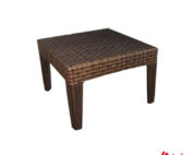 lounge side table with synthetic rattan woven panama