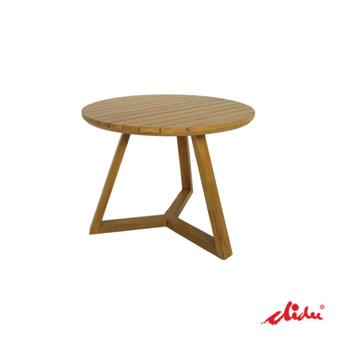 round teak side table